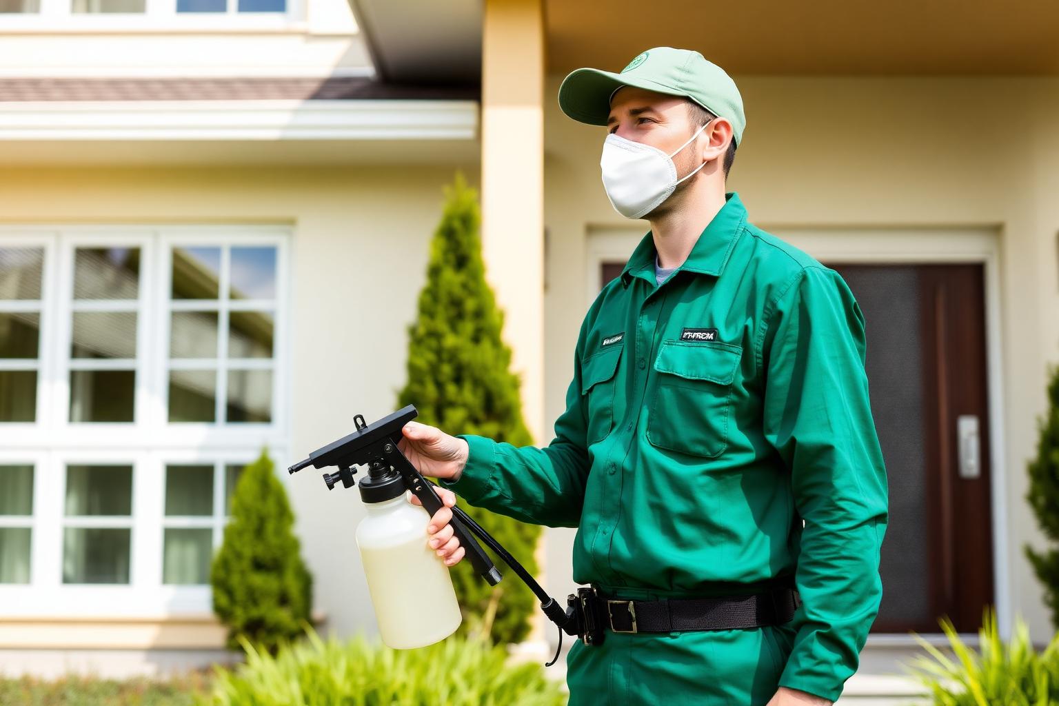 Lab&Lice pest control technician treating a residential property